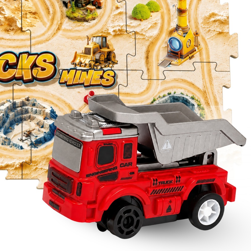 Toy Planet玩具星球 12片益智拼圖軌道車 火車 恐龍 採礦工程