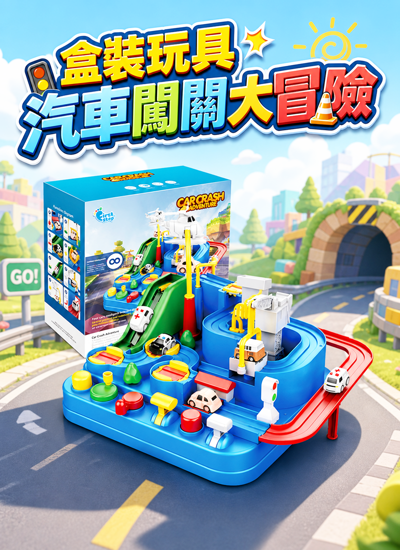 盒裝玩具汽車闖關大冒險 AB1073