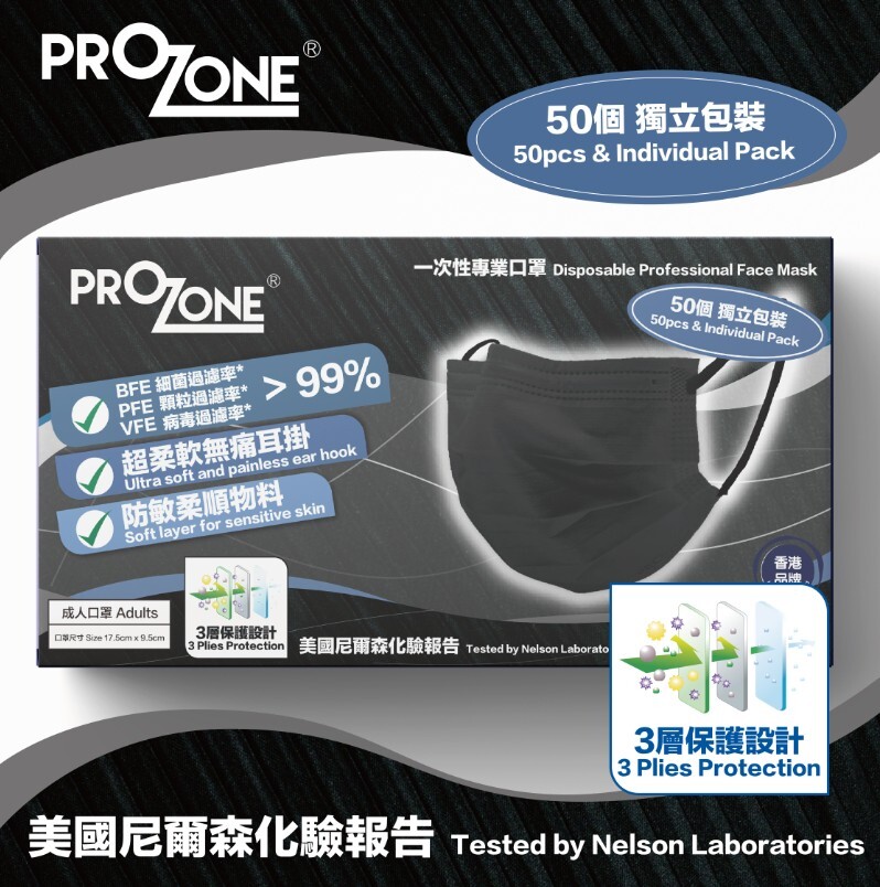 ProZone ASTM 成人醫療防護口罩(50個-獨立包裝)