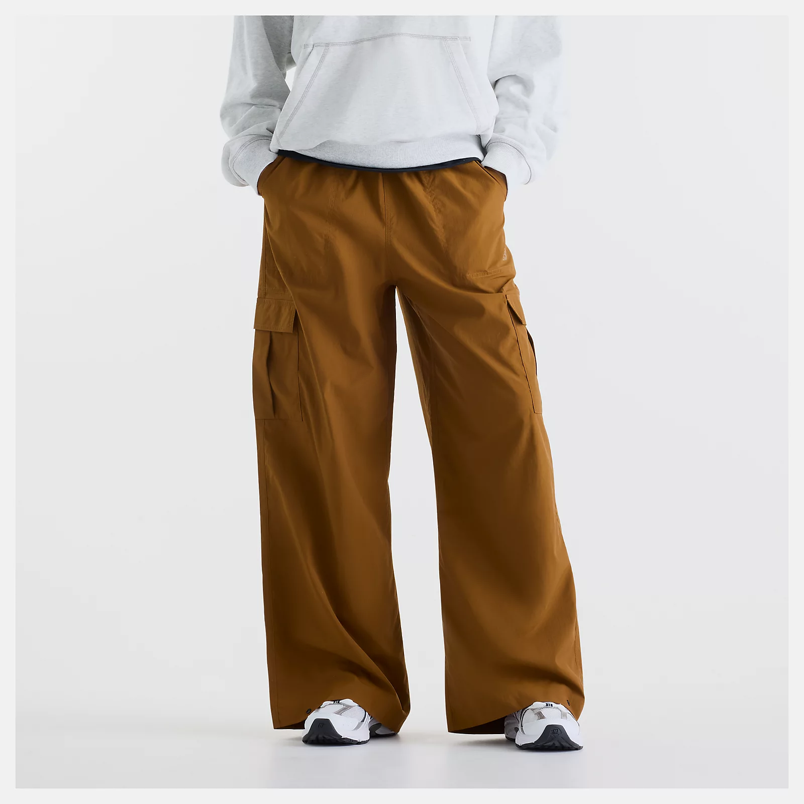 NEW BALANCE 長褲 NB 土棕色 梭織 工裝褲 寬褲 女 WP53504BFT