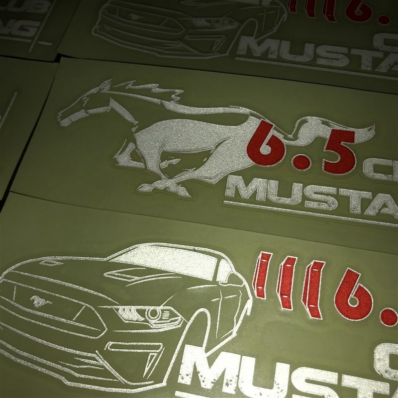 透明底反光貼紙客製化範例 Mustang 野馬車貼