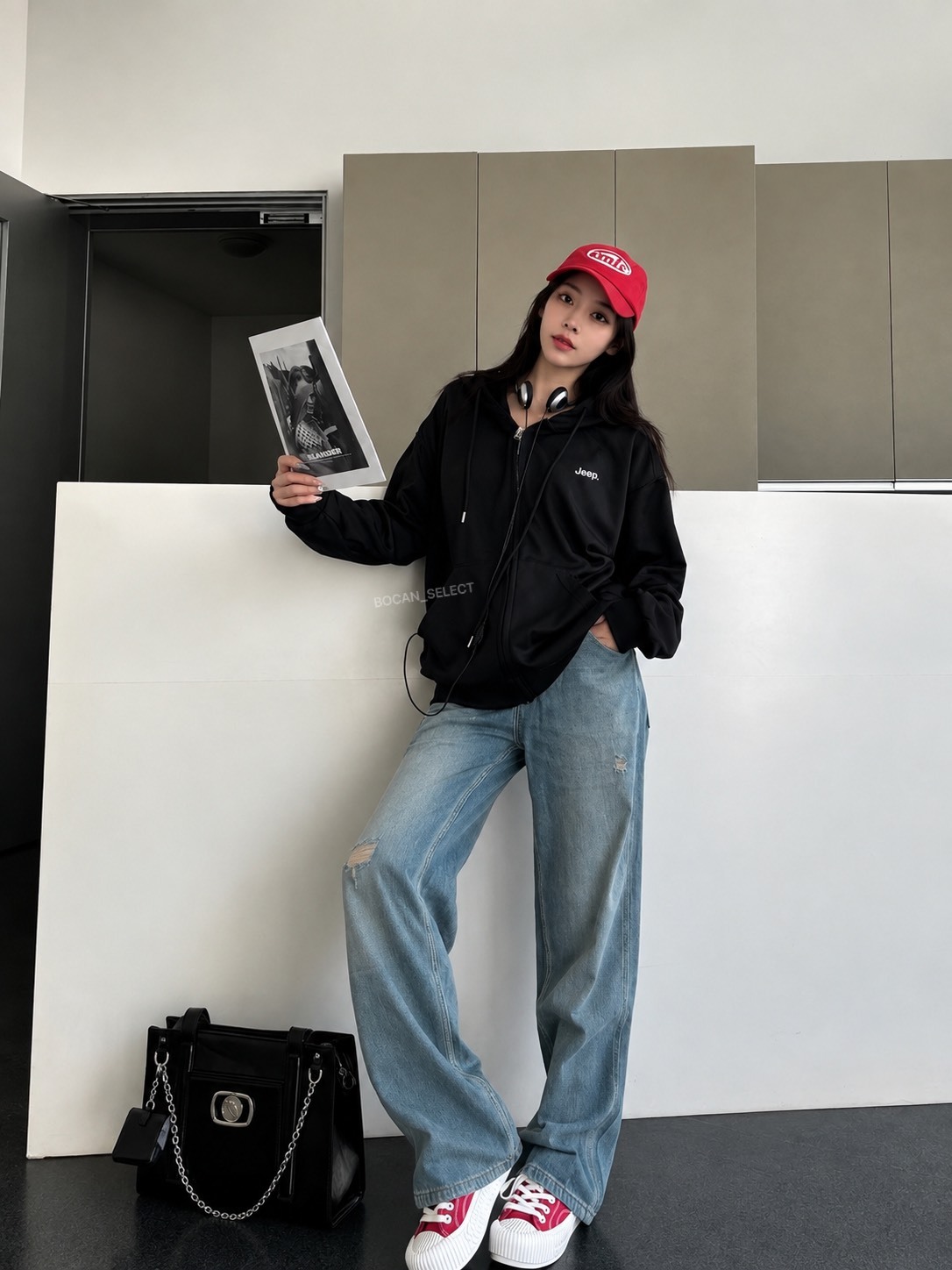 JEEP 美式復古 基礎款刺繡連帽外套 男女同款 四色