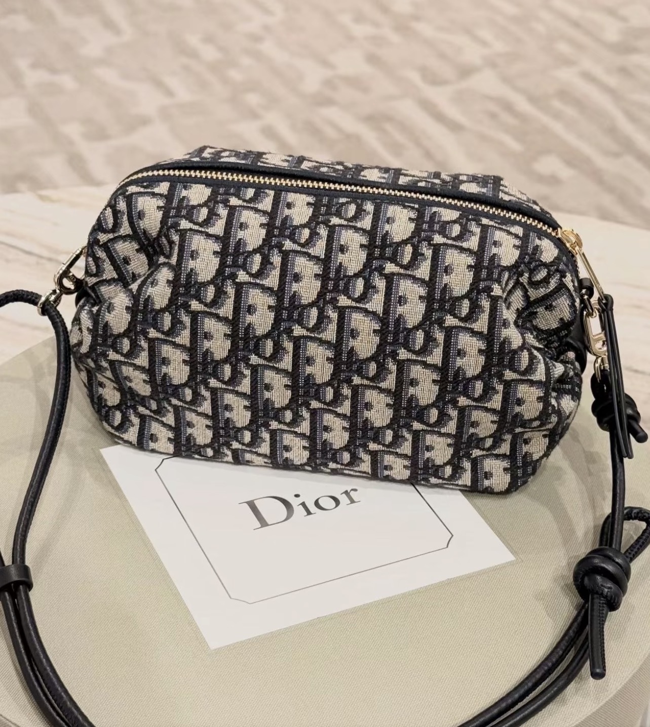 Dior Bow Oblique 黑色蝴蝶結老花小袋