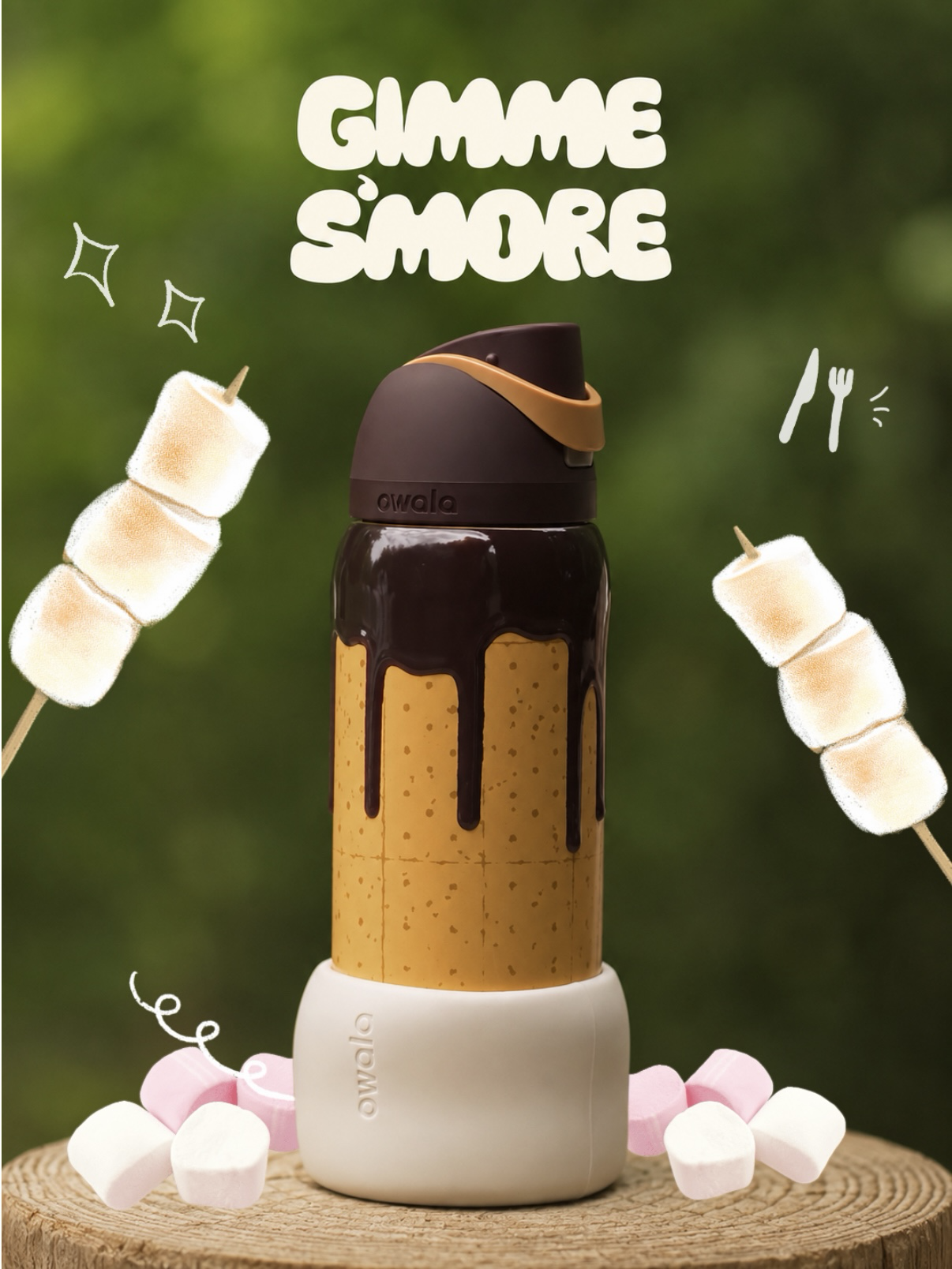 <限時6hr預購>OWALA  Gimme S’more棉花糖巧克力餅乾🍪 FreeSip 32oz 附棉花糖杯套