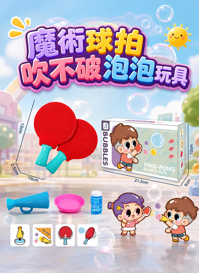 現貨區 盒裝玩具 魔術球拍吹不破泡泡玩具 DC010R