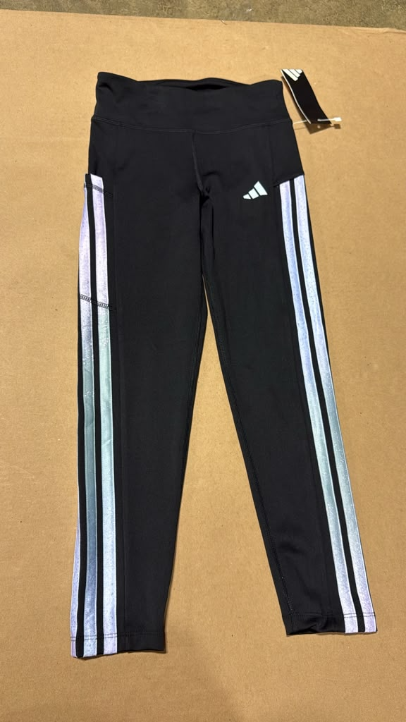 DI134 ADIDAS 黑色白間長褲 童裝