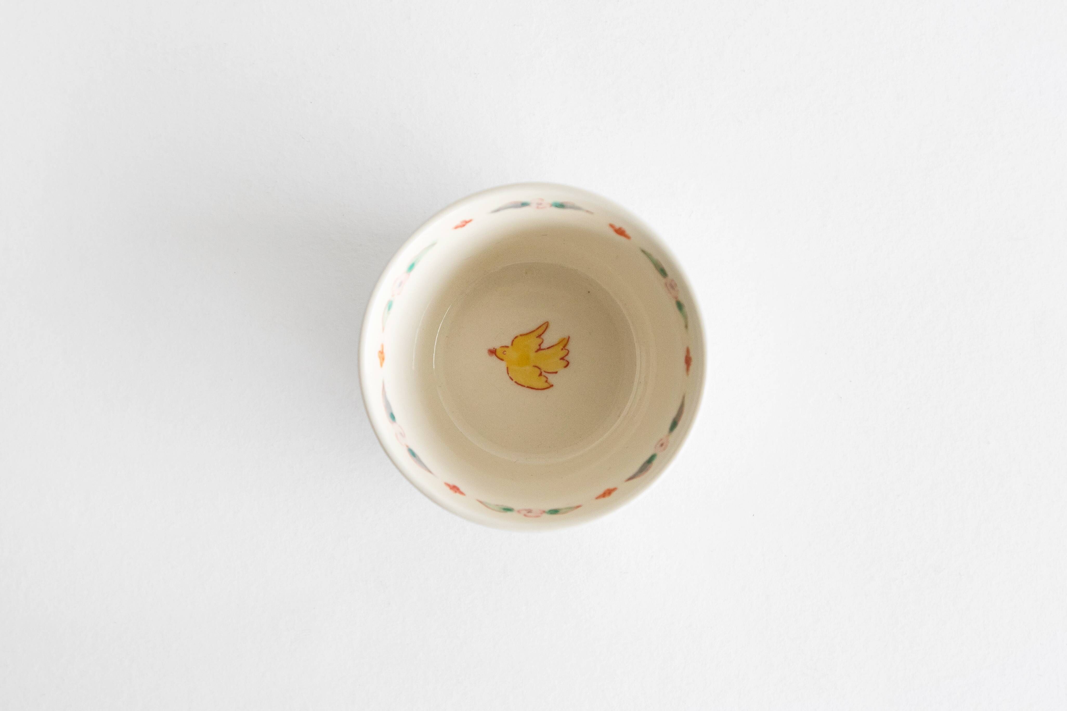 增山文 - 蕎麥豬口杯 鳥和花