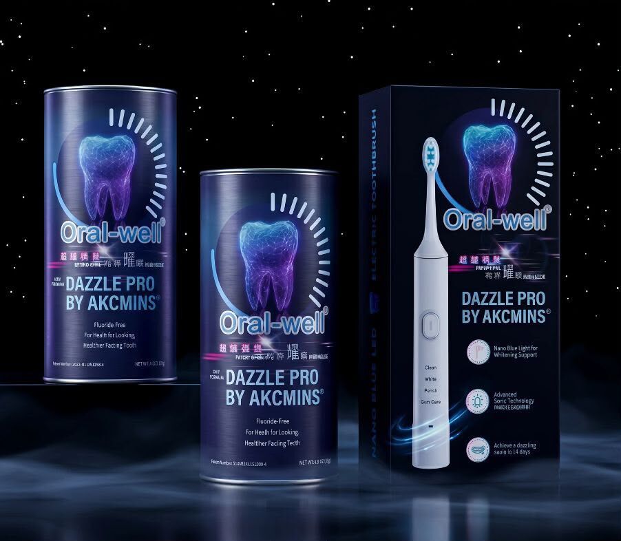 Oral-well Dazzle Pro 納米藍光聲波震動牙刷套裝 (白色)｜香港行貨一年保養