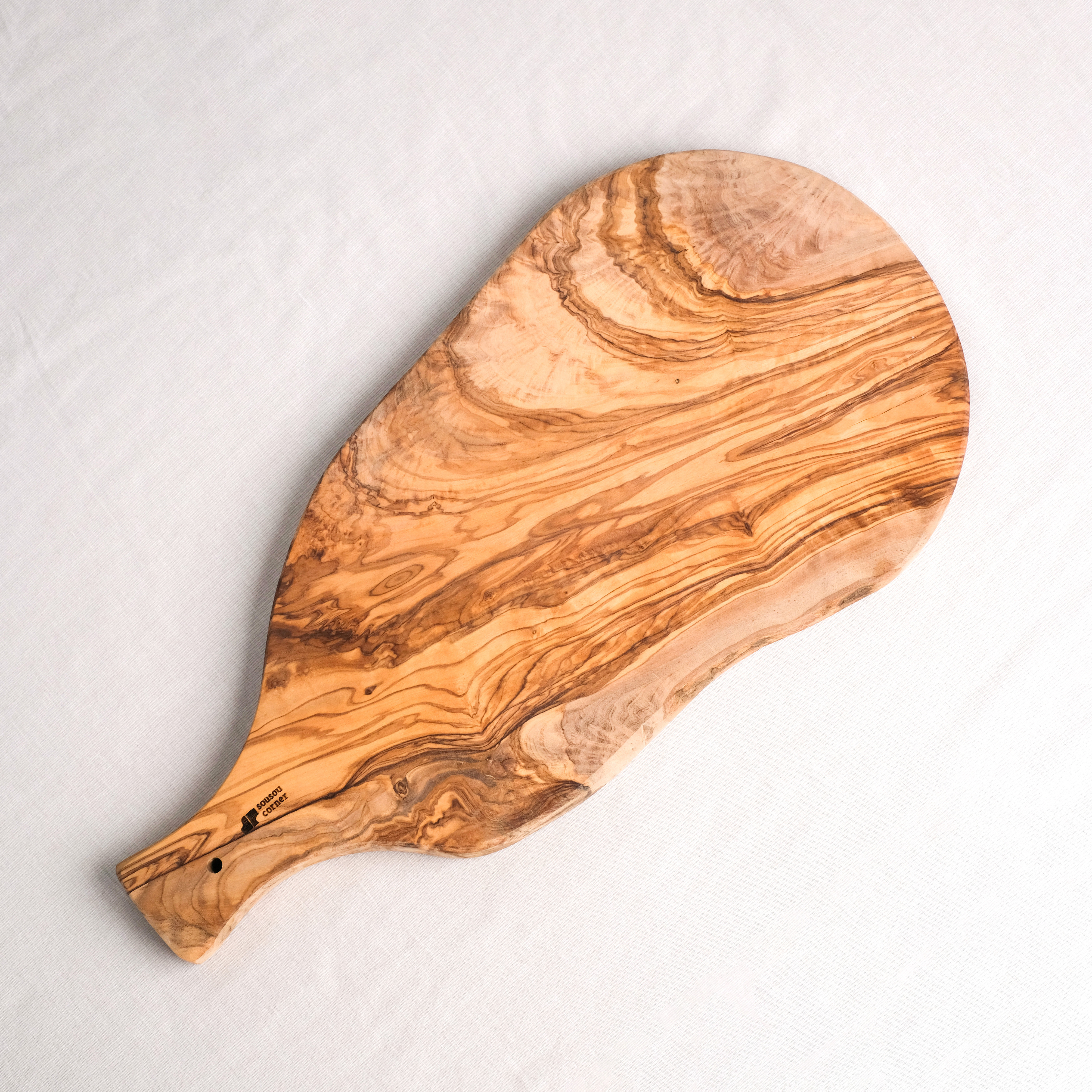 Olive Wood｜橄欖原木 - 單柄砧板點心盤 - 40cm｜Tunisia
