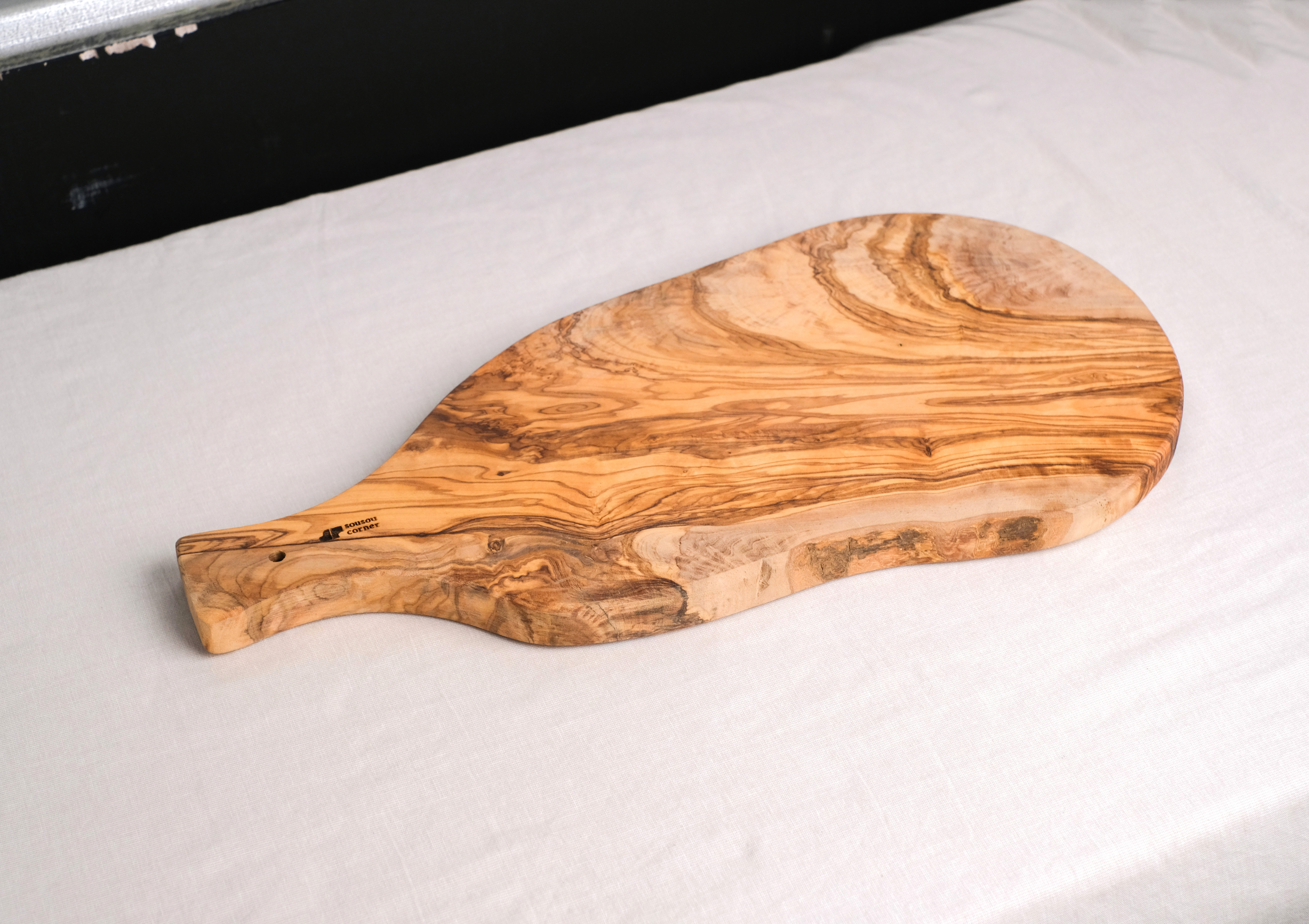Olive Wood｜橄欖原木 - 單柄砧板點心盤 - 40cm｜Tunisia