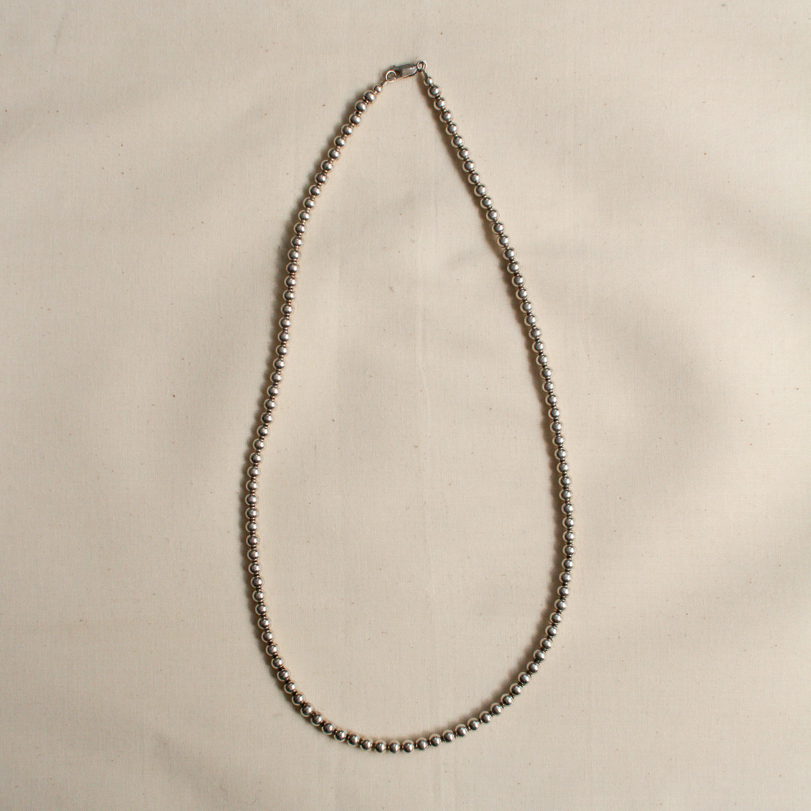 VINTAGE STERLING SILVER NECKLACE 純銀 銀珠 項鍊 B
