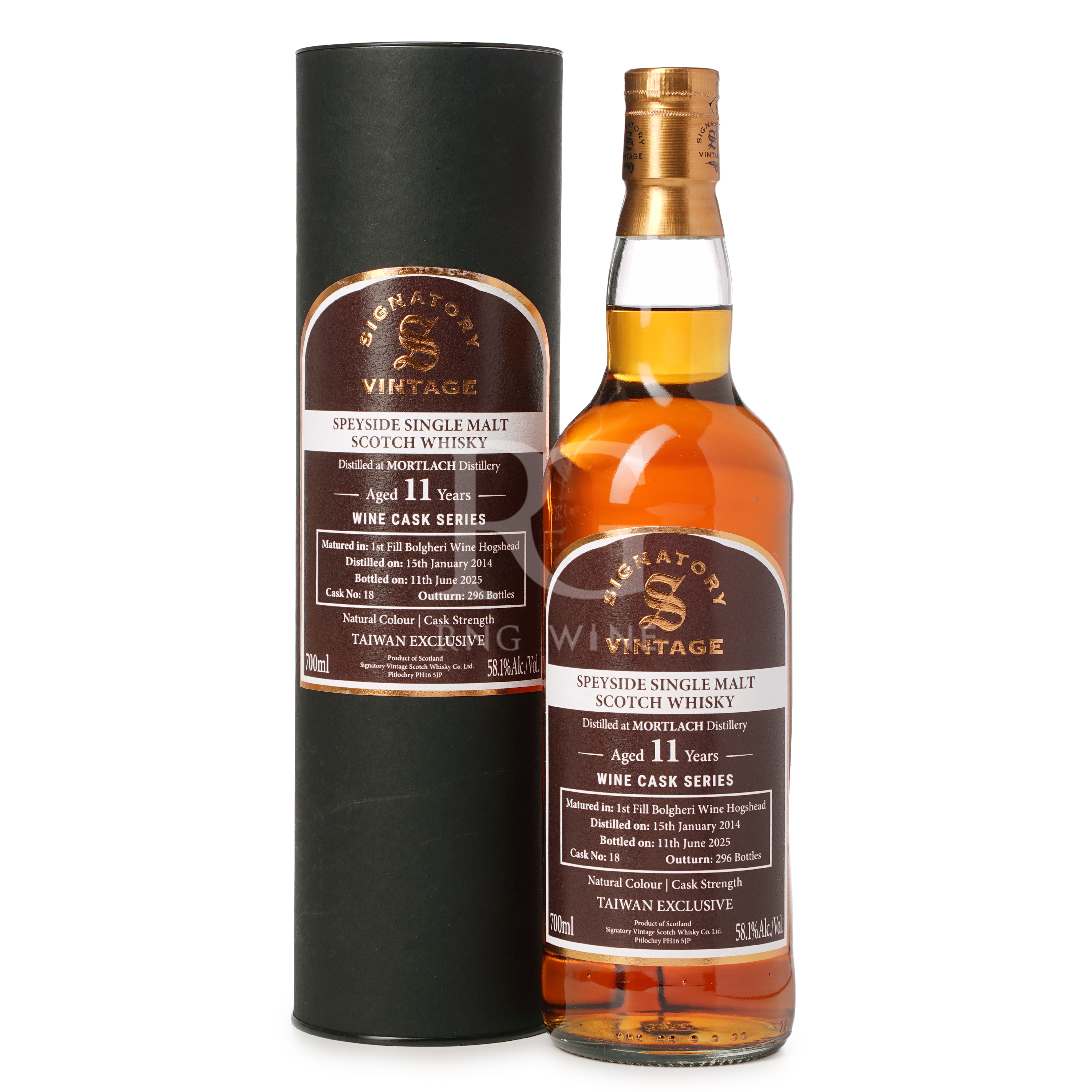 Signatory Vintage Mortlach 2014 11 Year Old 1st Fill Bolgheri Wine Hogshead 58.1%