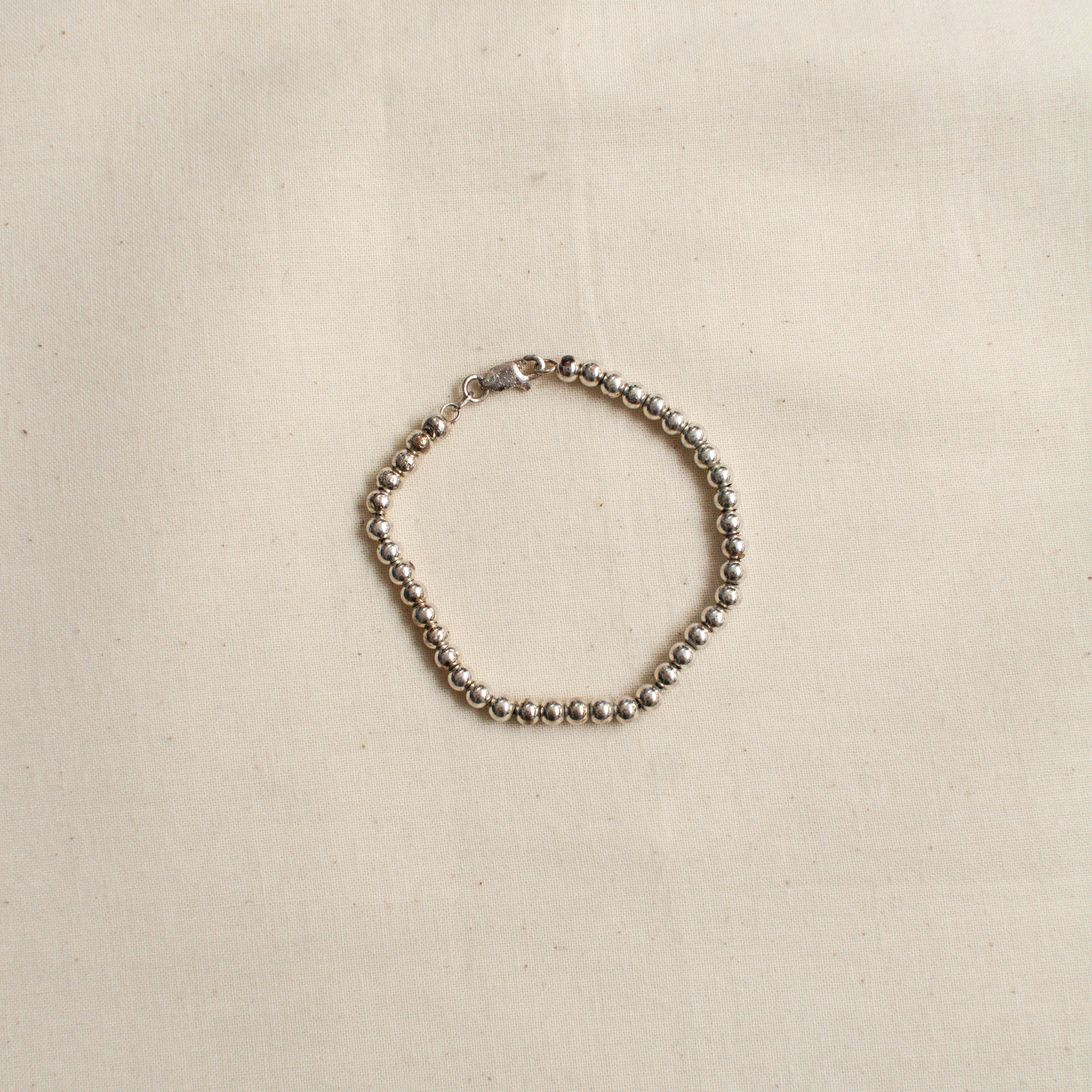 VINTAGE STERLING SILVER BRACELET 純銀 銀珠 手鏈 B