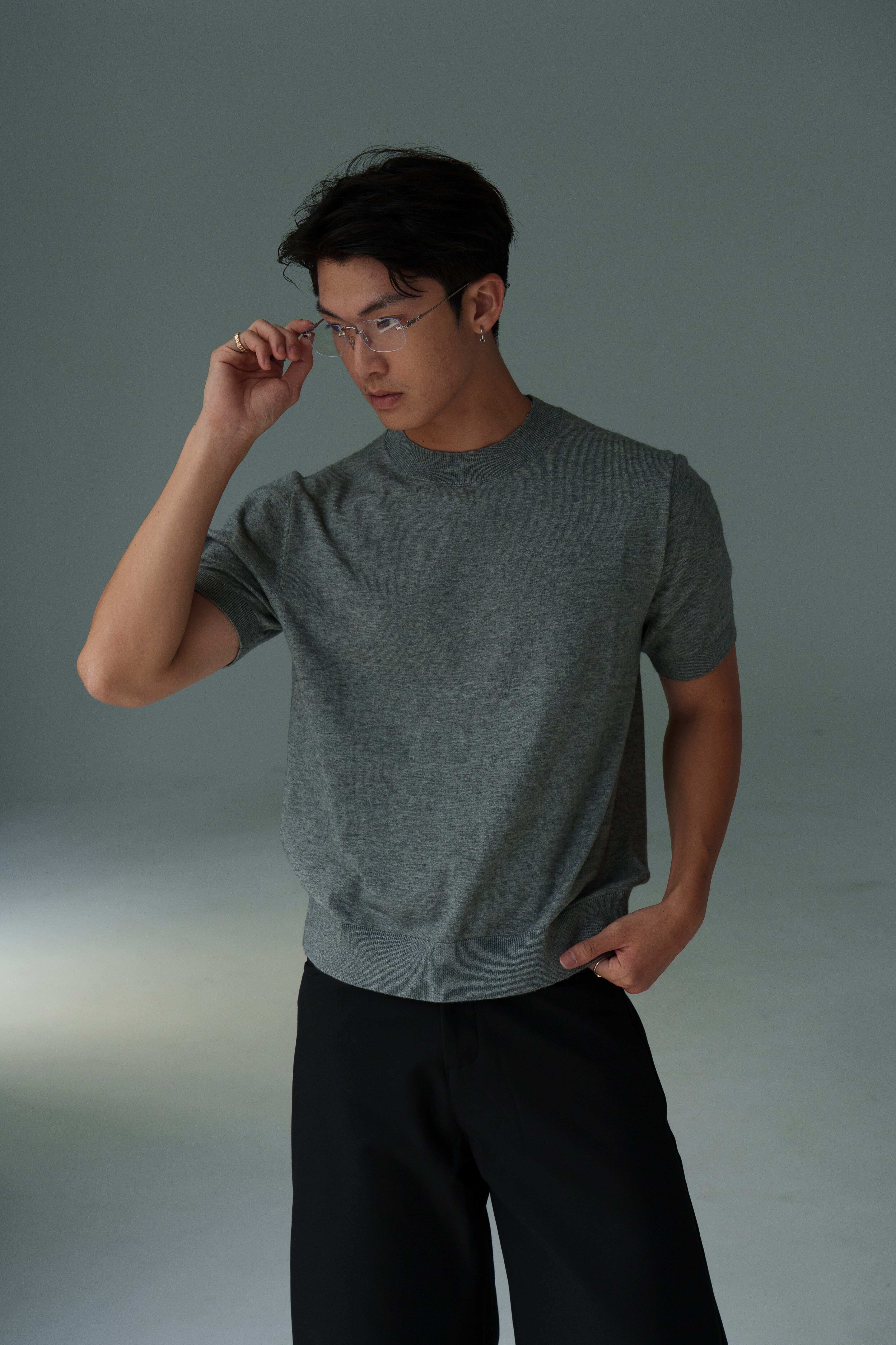 KNITTED CREW NECK TEE / OST-11