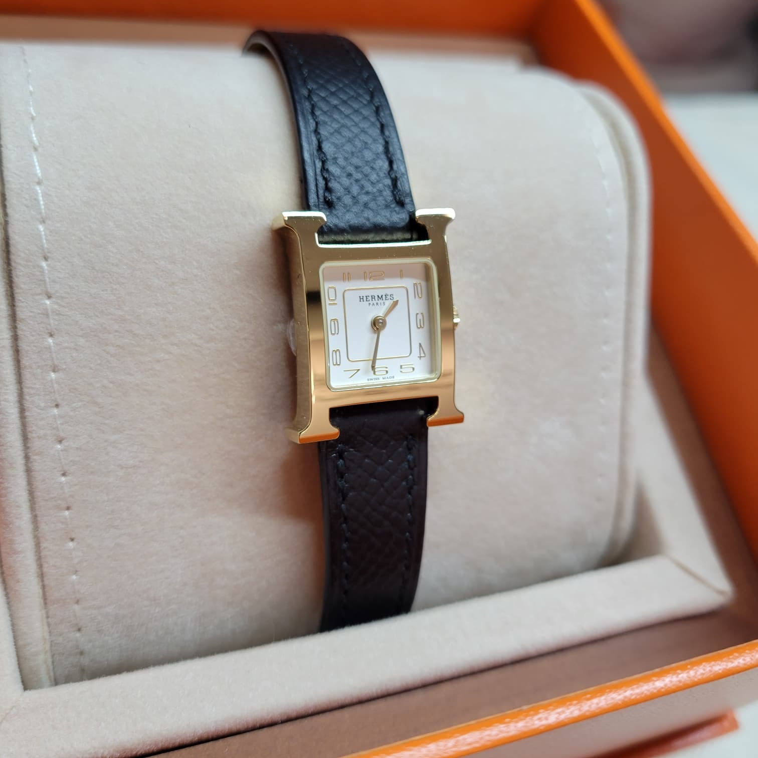 Hermes Heure H noir F WATCH mini model EPSOM
