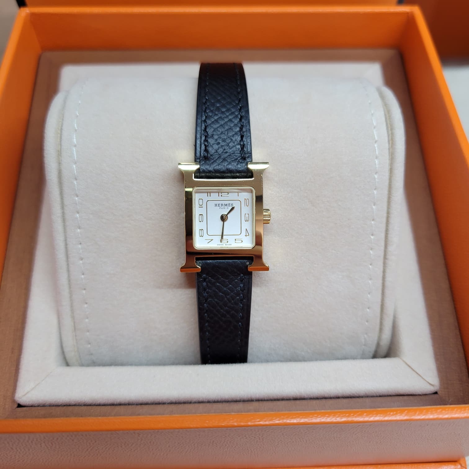 Hermes Heure H noir F WATCH mini model EPSOM