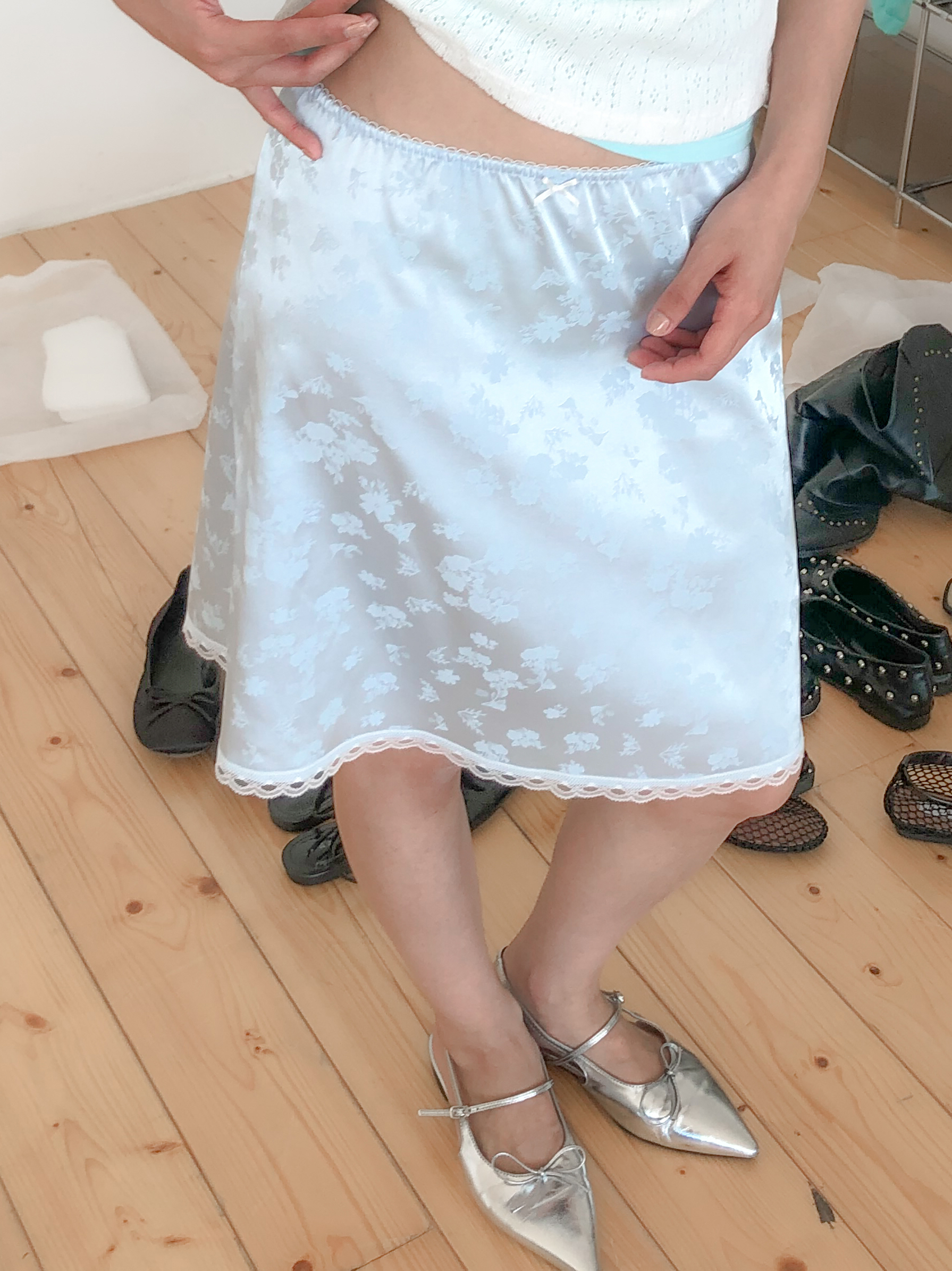 diva satin skirt #裙子
