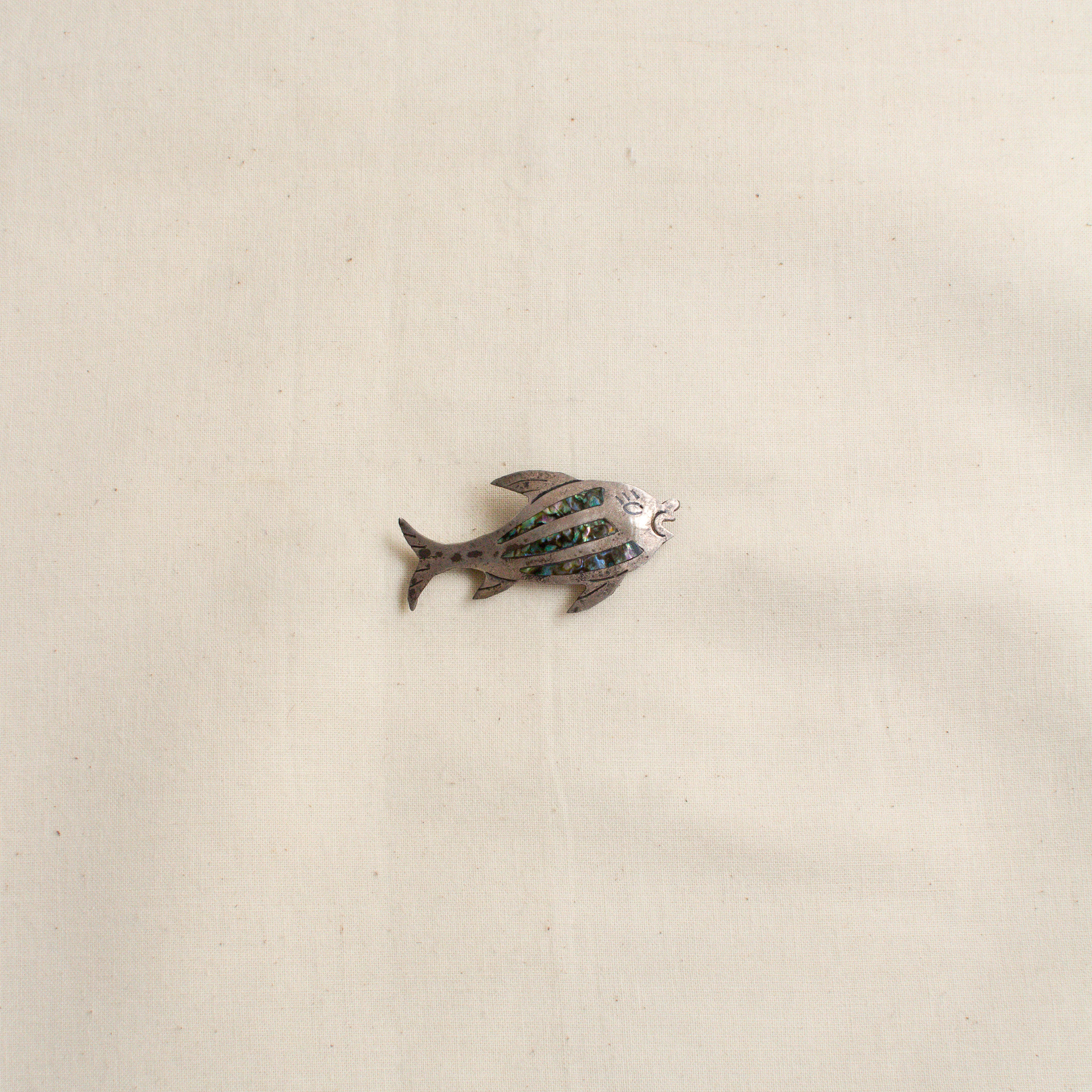 MEXICO SILVER SHELL BROOCH 墨西哥 手工 純銀 貝殼 胸針 E