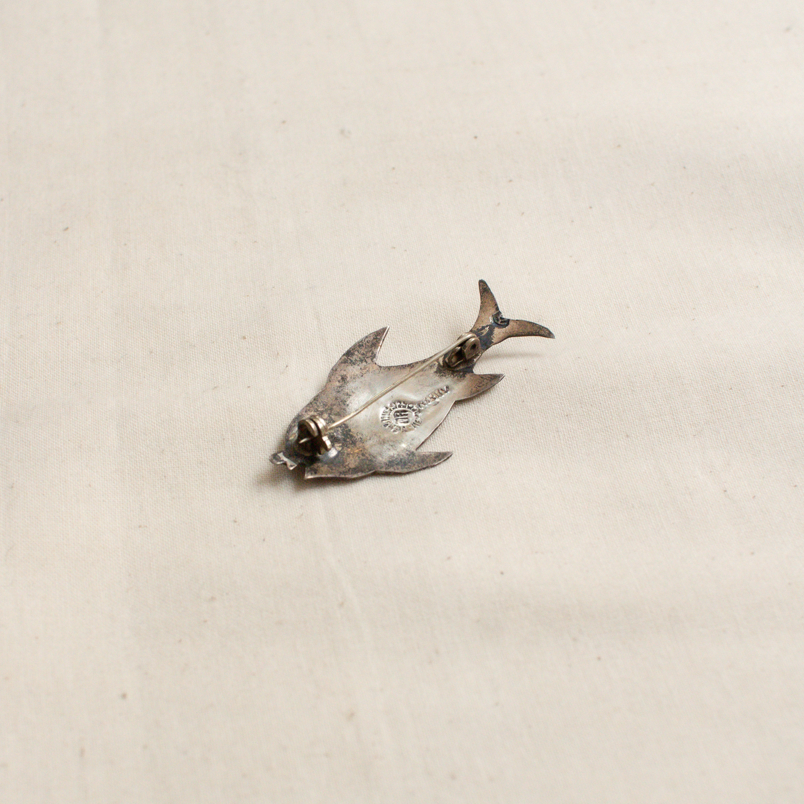 MEXICO SILVER SHELL BROOCH 墨西哥 手工 純銀 貝殼 胸針 E