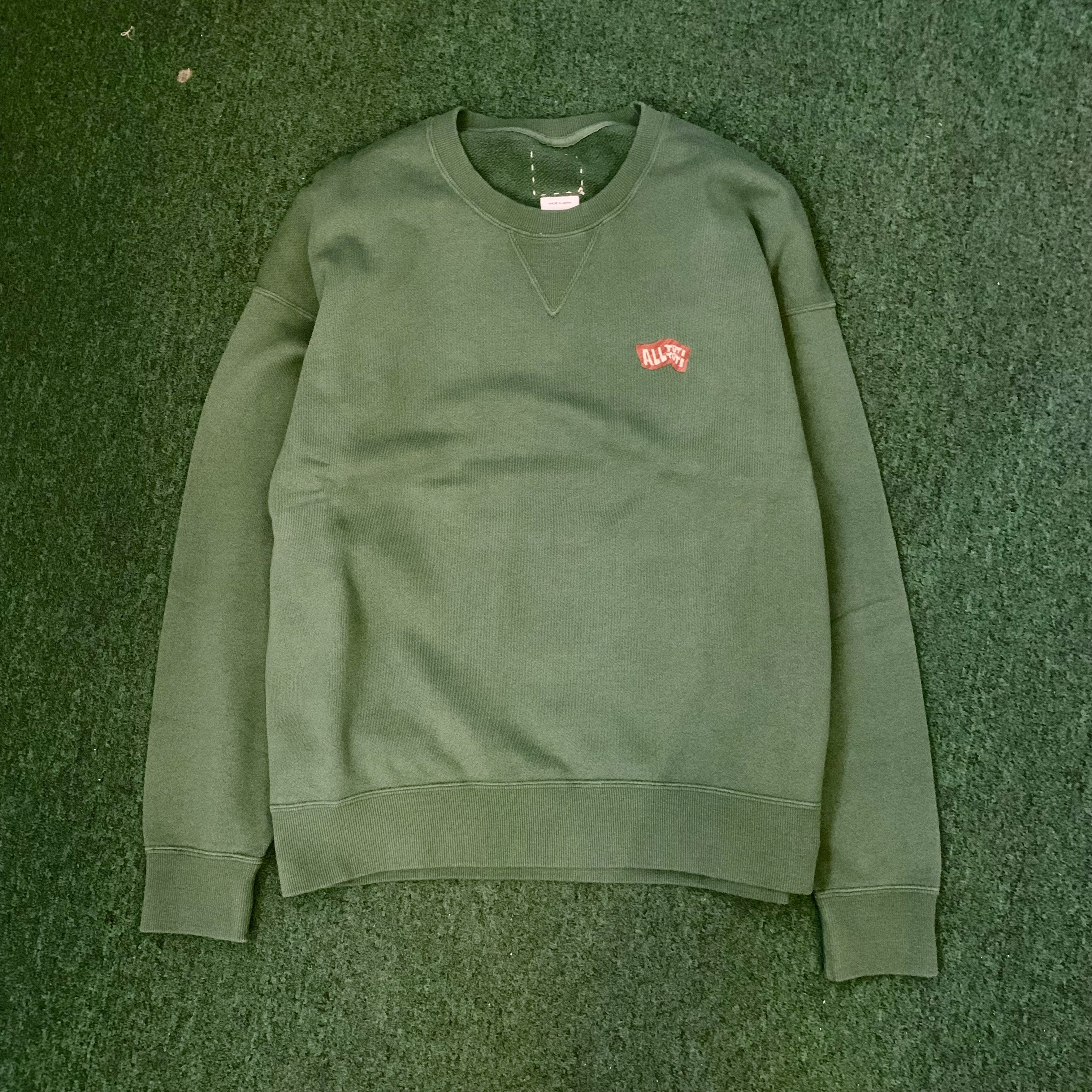 VISVIM 2026 JUMBO SB SWEAT L/S DMGD (ALL TOTE COLLECTION) - GREEN