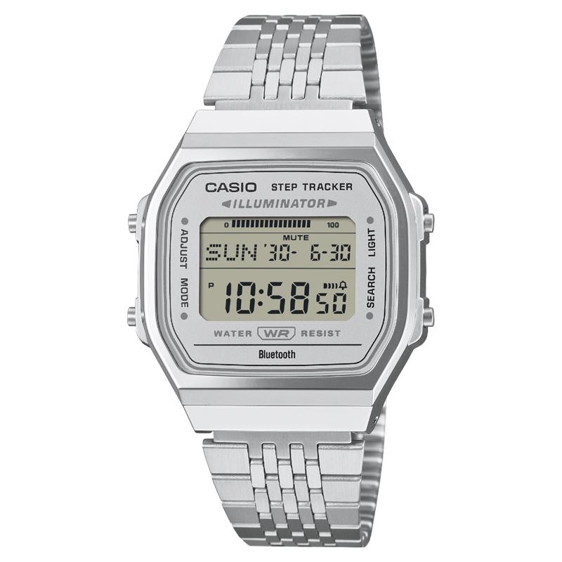Casio 藍牙 計步 方形復古跳字錶 ABL-100WE-7A