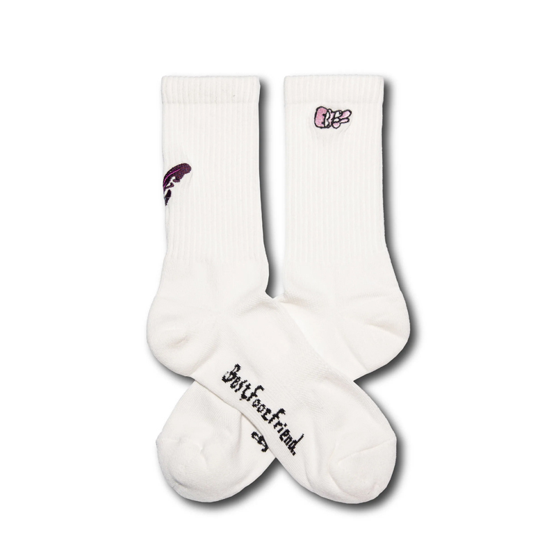 BFF Best Foot Friend Butterfly Socks 蝴蝶 中筒襪 小腿襪 白 BFF-34 [台灣現貨]