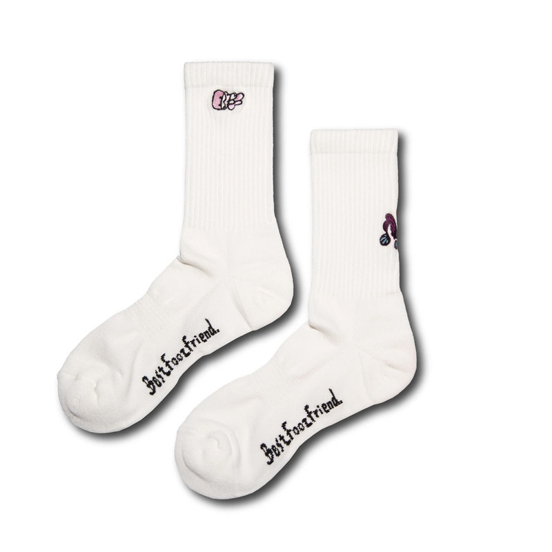 BFF Best Foot Friend Butterfly Socks 蝴蝶 中筒襪 小腿襪 白 BFF-34 [台灣現貨]