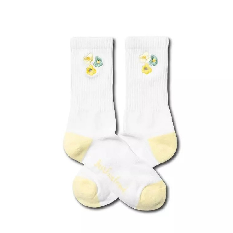 BFF Best Foot Friend Plumeria Socks 雞蛋花 中筒襪 小腿襪 白 BF25017-WH [台灣現貨]