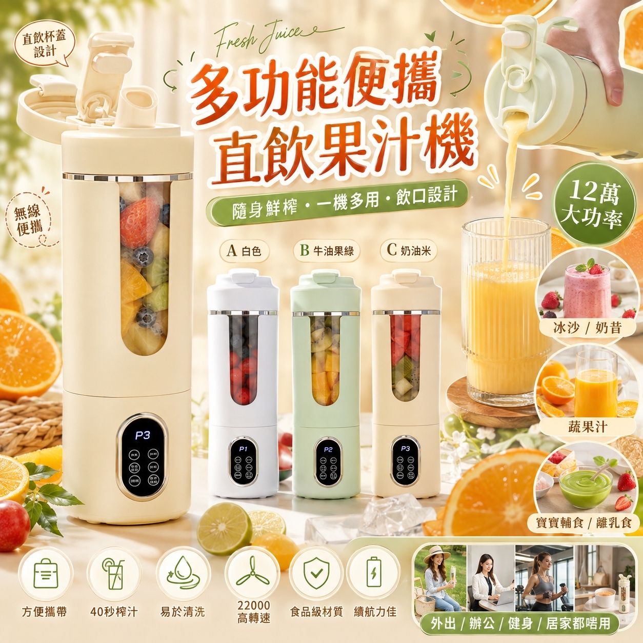 【預訂】AW081103 多功能便攜直飲果汁機