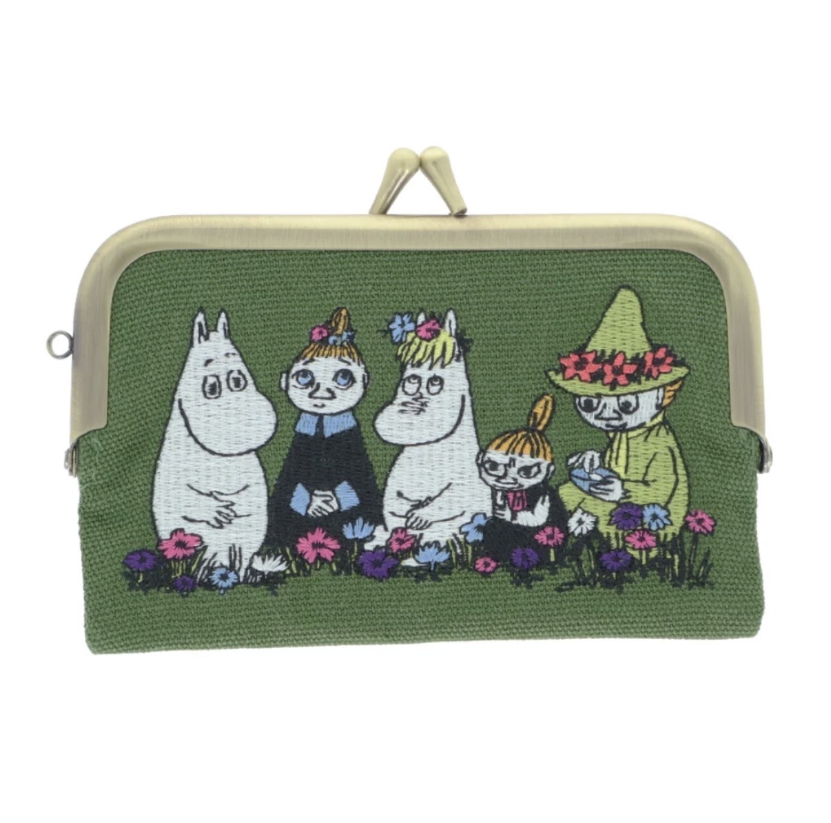 JP 姆明大雜燴 刺繡迷你橫型口金包 深綠 9310 TK260811