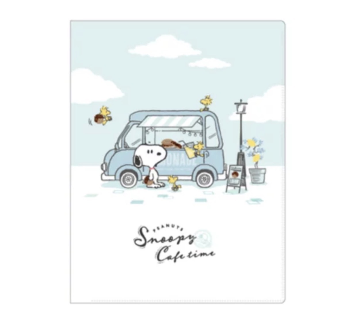 【最新發售】JP Snoopy 10P A4 File 藍白 Cafe 車 6889 TK260811