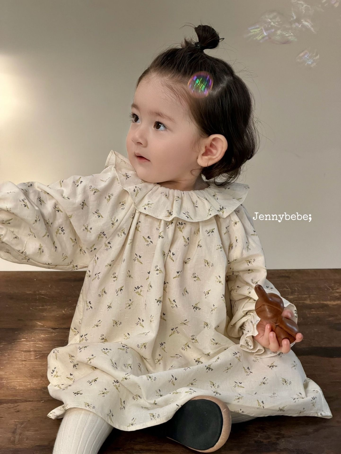 Jenny_可愛荷葉領碎花長裙