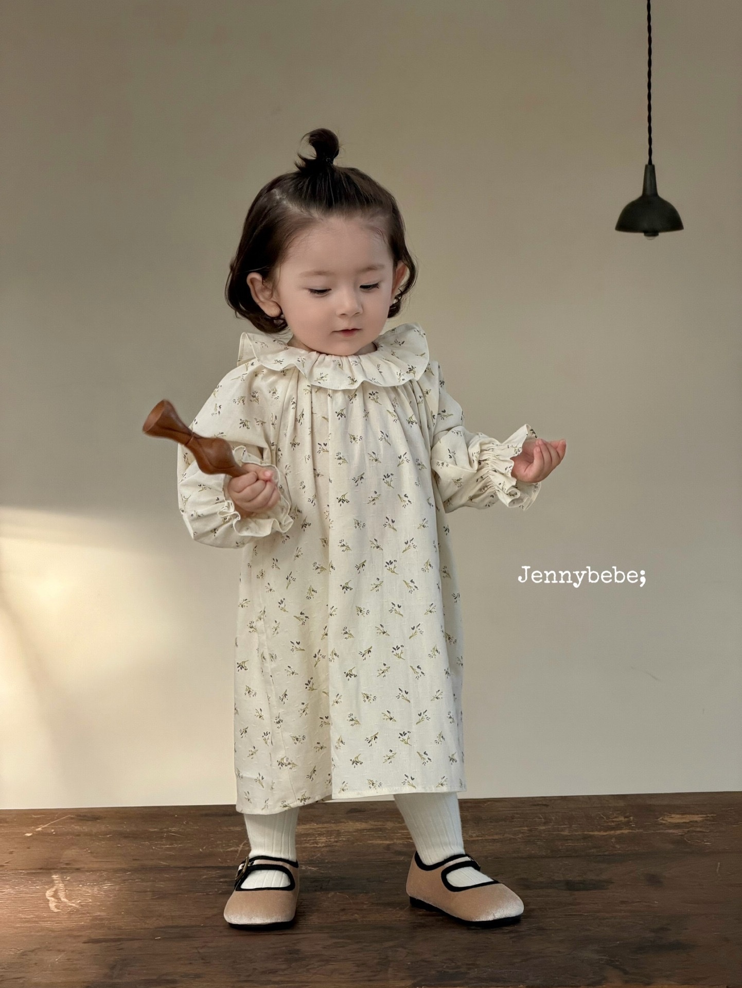 Jenny_可愛荷葉領碎花長裙
