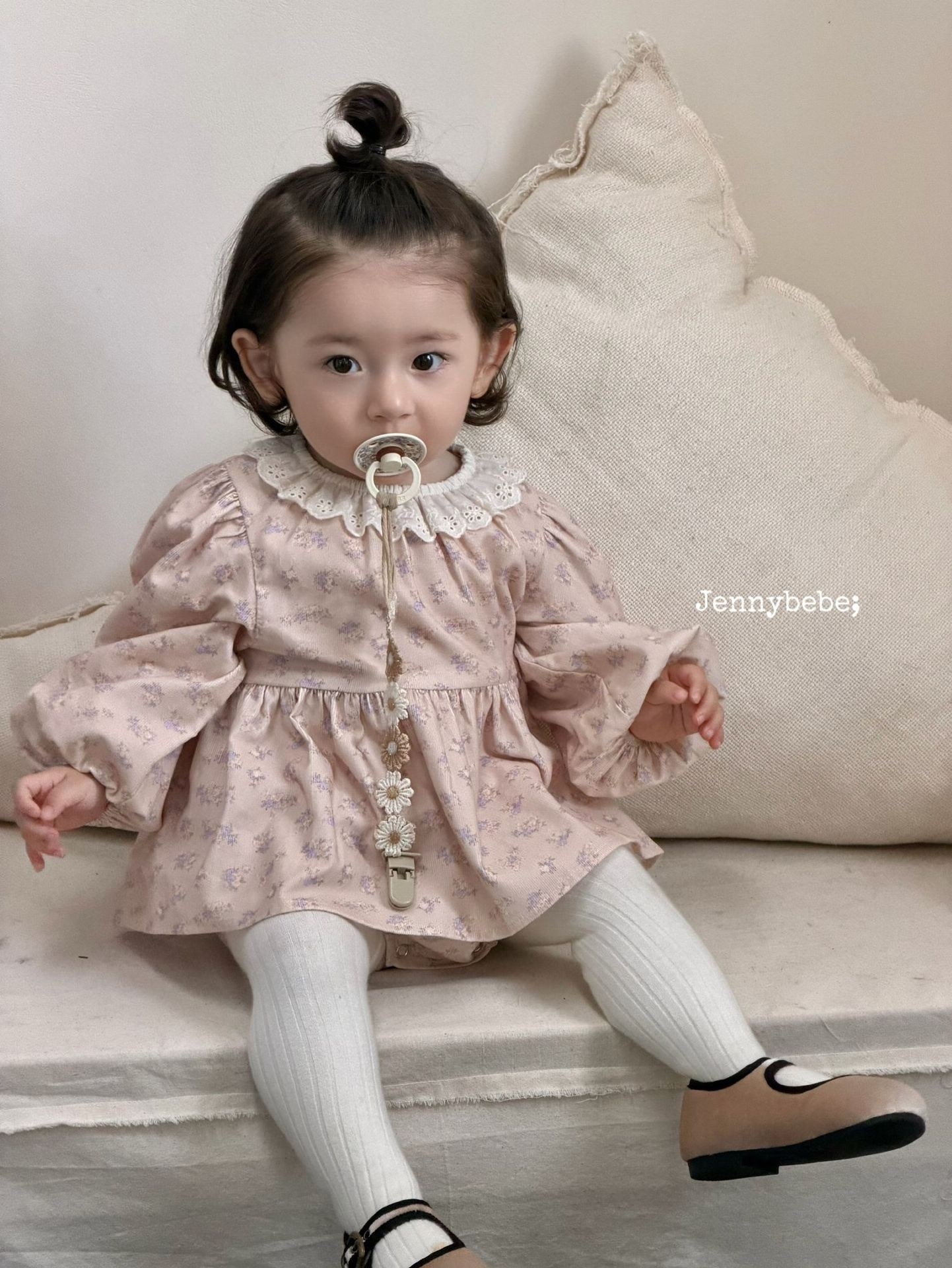 JENNY_粉色碎花套裝