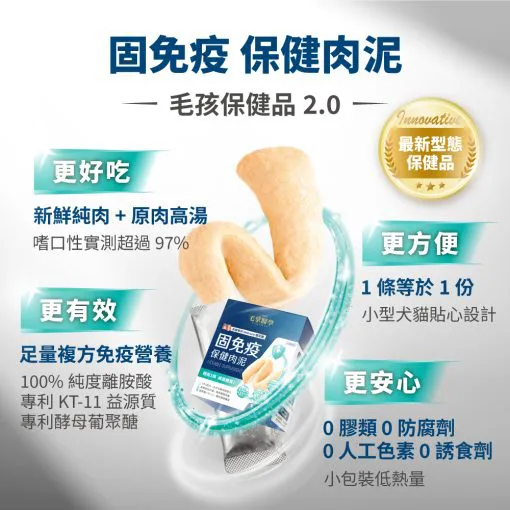 毛掌醫學 – 固免疫保健肉泥 6g x 30包