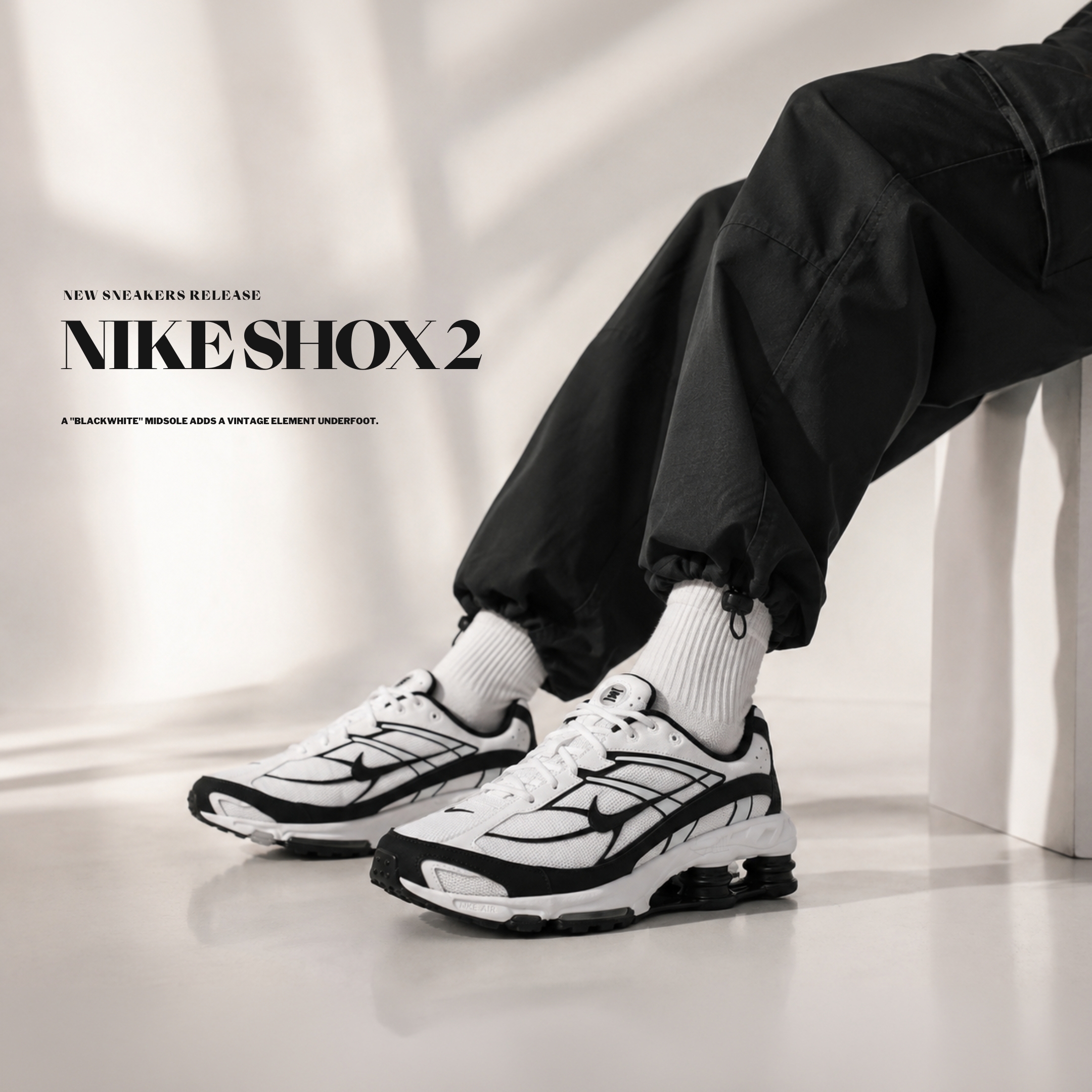 NICEDAY 代購 Nike Shox Ride 2 黑白 白黑 白 彈簧 氣墊 IO4296-100