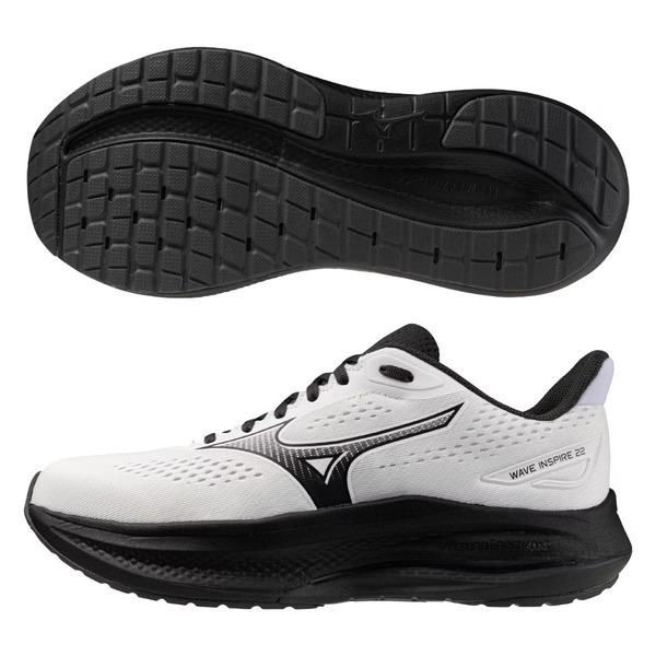 Mizuno 美津濃 Wave Inspire 22 J1GC264557 男 慢跑鞋 超寬楦 支撐 緩震 白 黑