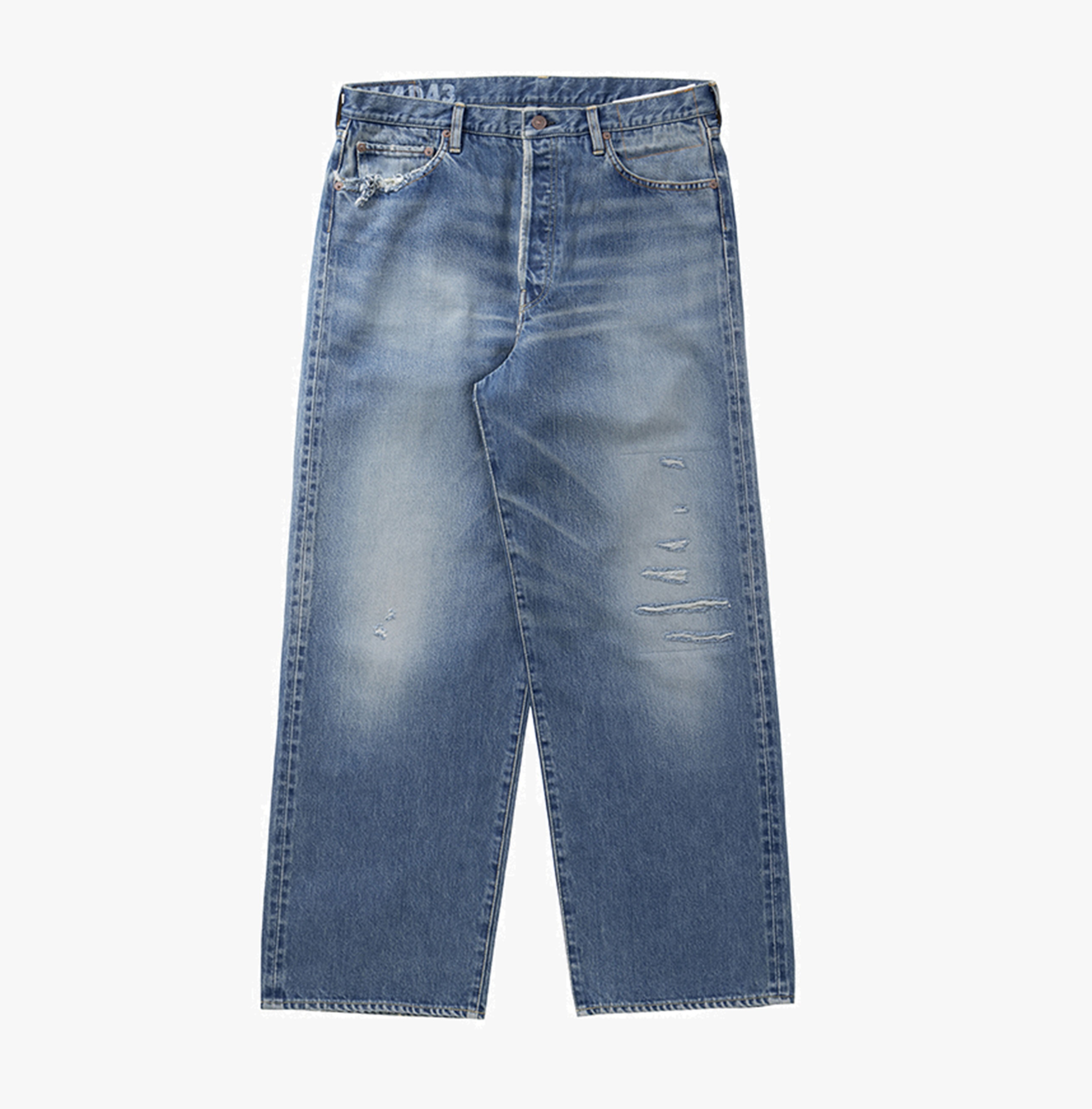 LAST PCS: VISVIM SOCIAL SCULPTURE 01 WIDE DAMAGED-44 JEANS - SIZE 36 PRE ORDER ITEM (預訂中)
