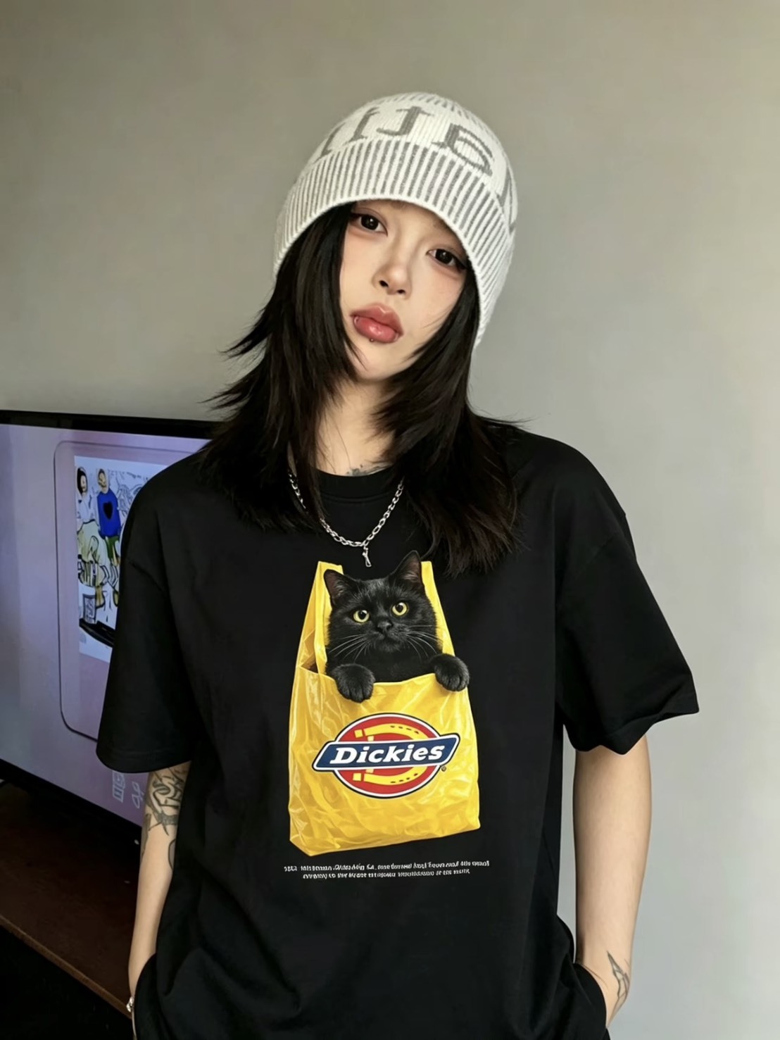 （現貨）Dickies 萌萌 貓咪 購物袋 短T DKU262NKTGFW