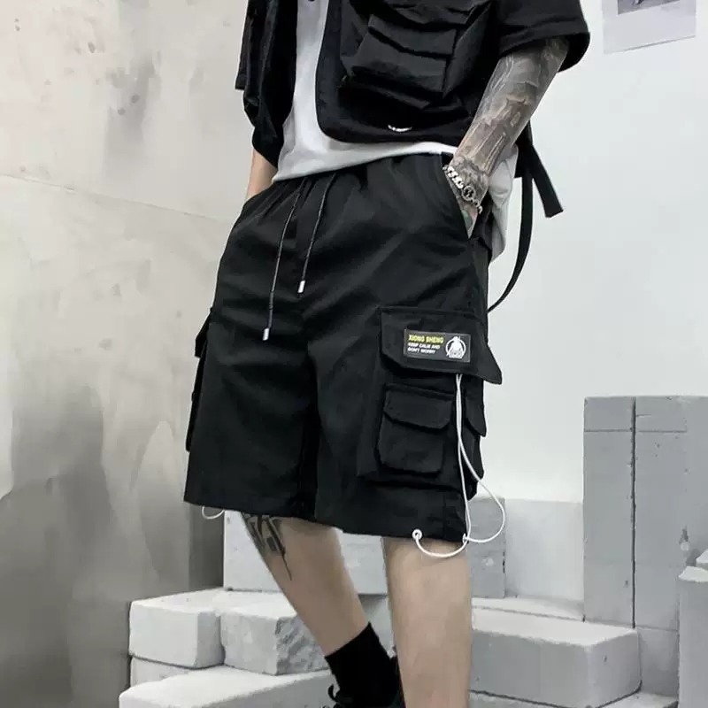 𝙏𝙀𝘾𝙃𝙒𝙀𝘼𝙍 日系工裝抽繩口袋五分褲
