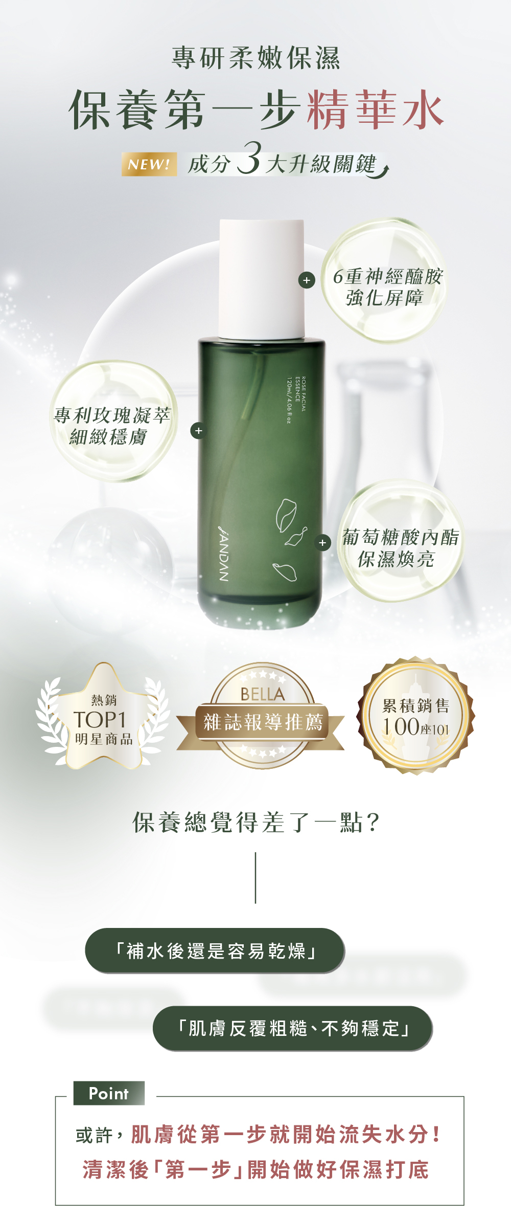 簡單 JAN DAN 玫瑰青春露 保濕型精華化妝水 玫瑰保養 補水保濕