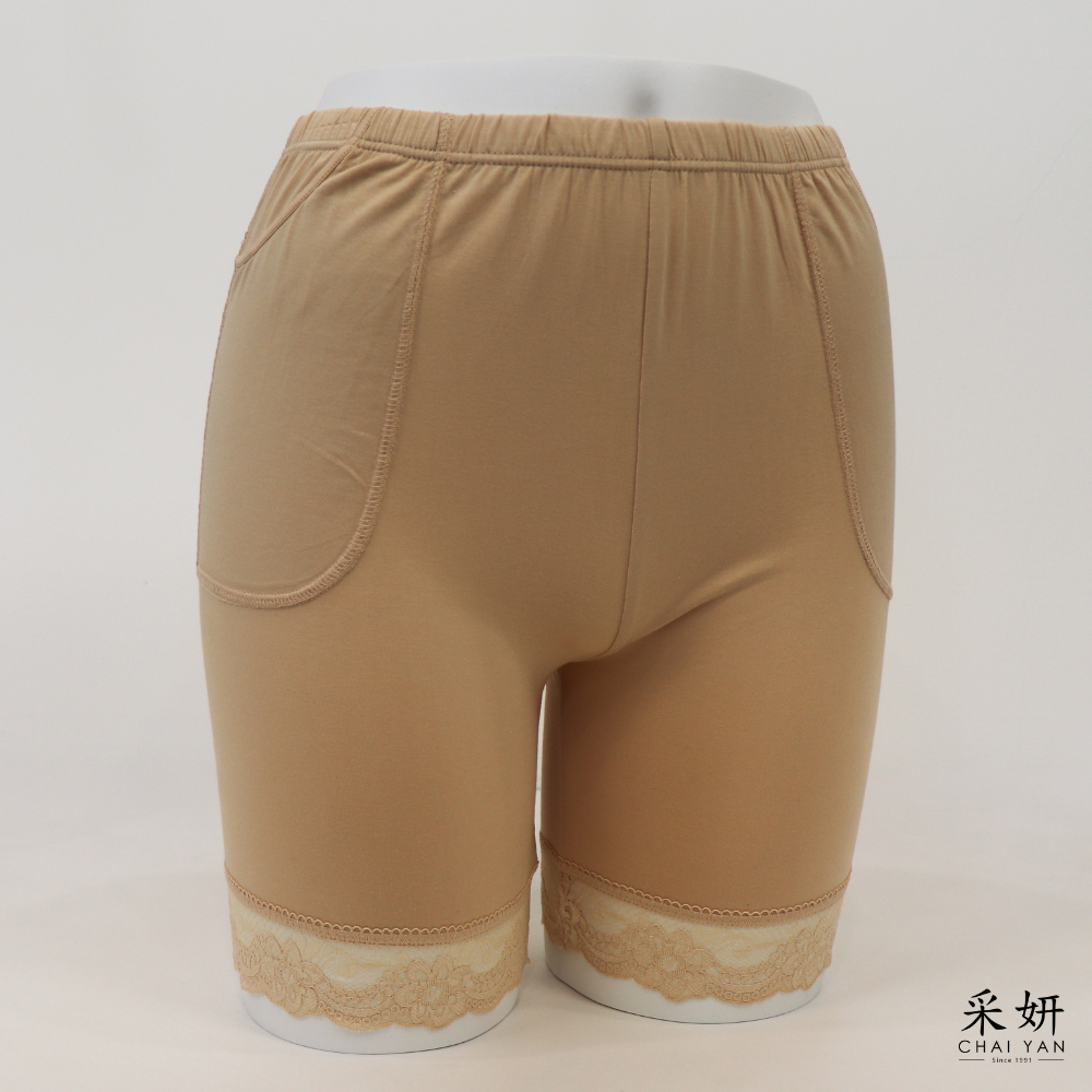 蕾絲拼接彈力包覆安全褲