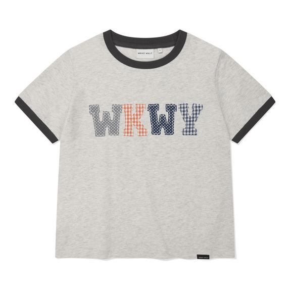 Wacky WiLLy｜Women's Typography Patchwork T-Shirt [2 colors] WW43