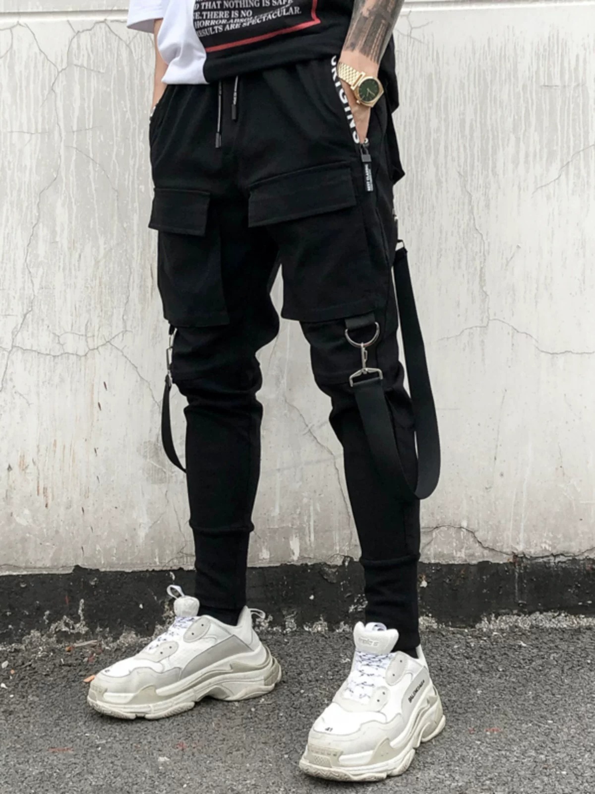 𝙏𝙀𝘾𝙃𝙒𝙀𝘼𝙍 飄帶多口袋日系工裝衝鋒褲