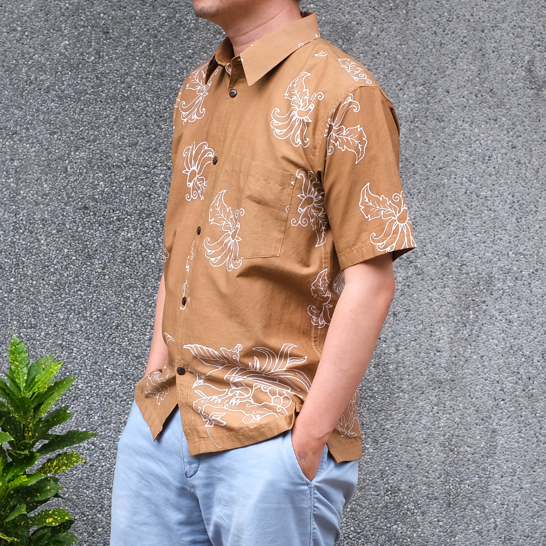 蠟染 Batik｜襯衫 - 大地 ｜印尼