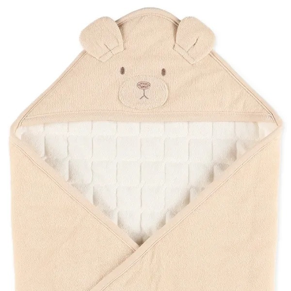 【Nishimatsuya】Baby Swaddle Blanket with Bear Ears (Beige)