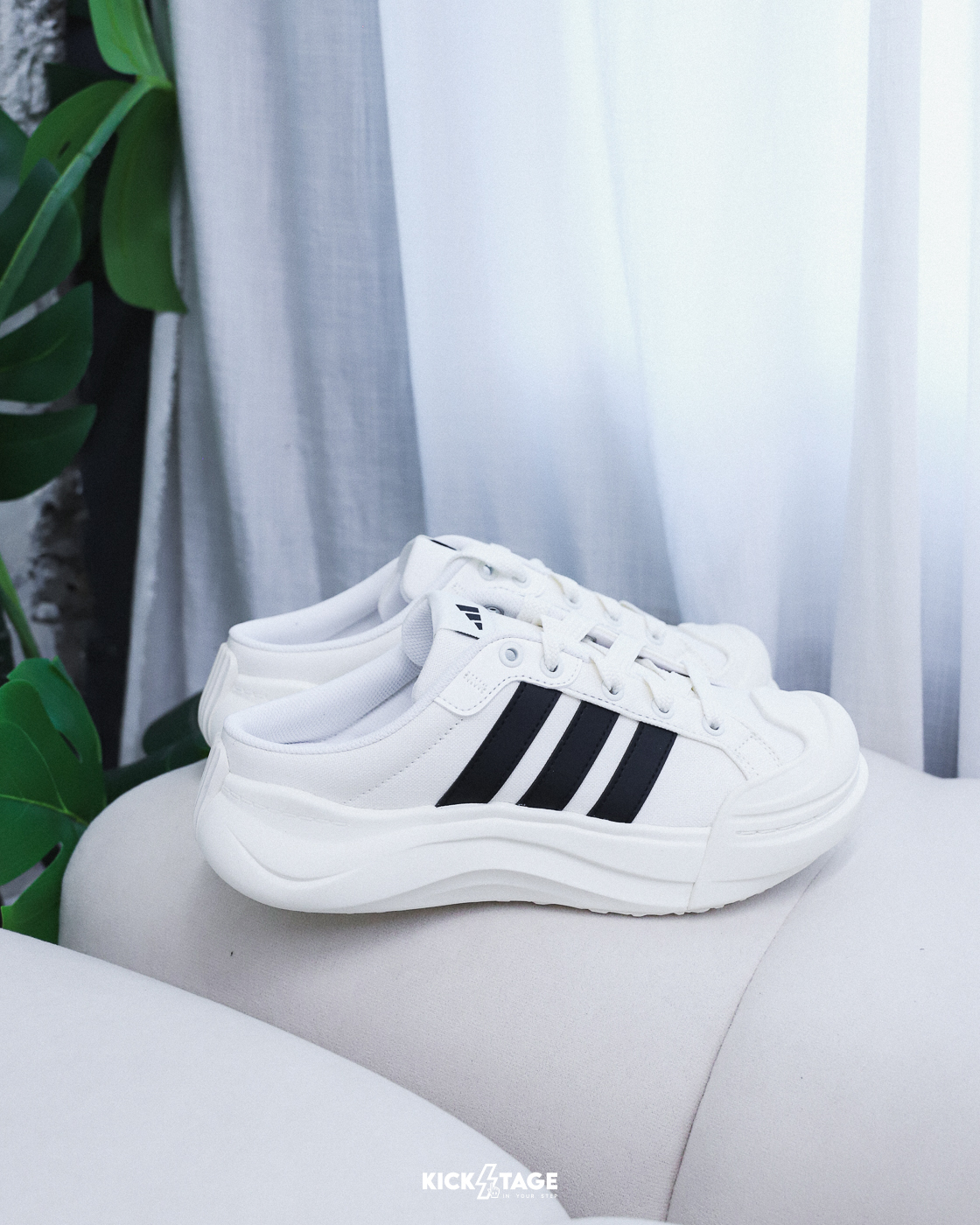 男女鞋 ADIDAS MAXXCOURT MULE 白色 厚底 包頭 寬鞋帶 麵包鞋 大頭鞋 穆勒鞋 懶人鞋 休閒鞋【LA4473】