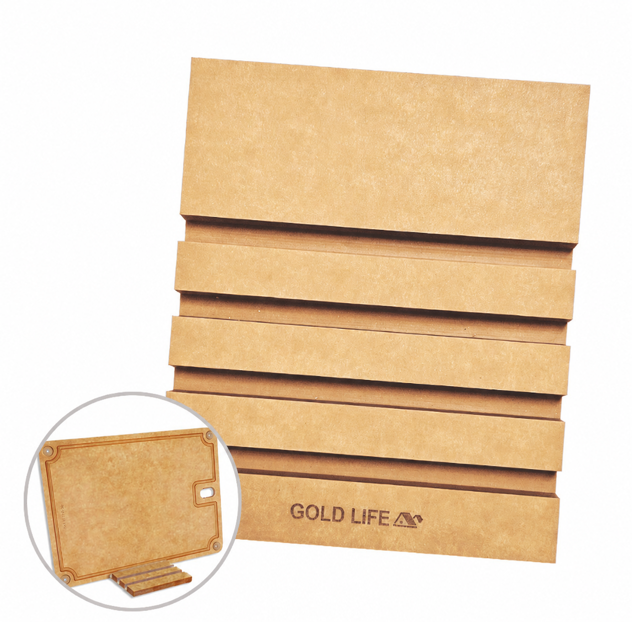 【GOLD LIFE】木纖維砧板專用4格收納架｜適用0.6cm砧板