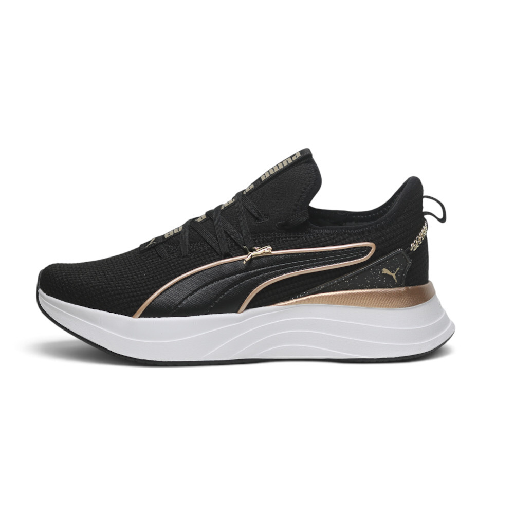 PUMA 慢跑鞋 SOFTRIDE SABRINA 黑金 襪套 金扣 運動鞋 女 31371901