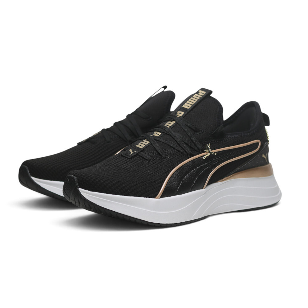 PUMA 慢跑鞋 SOFTRIDE SABRINA 黑金 襪套 金扣 運動鞋 女 31371901